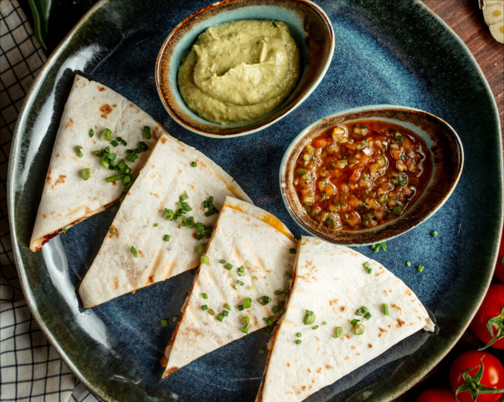 mash with food wrapped in lavash