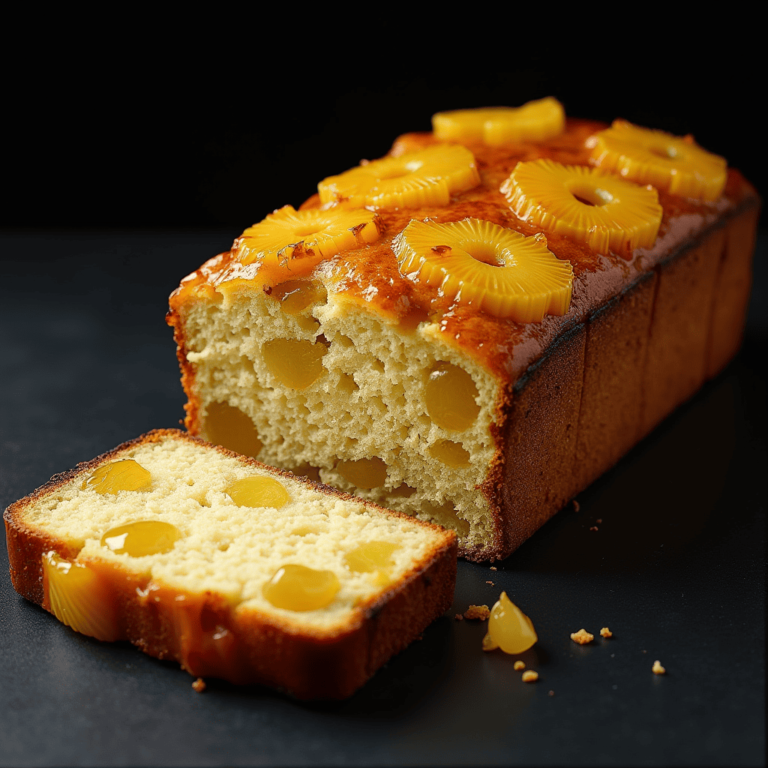 Pineapple bread batter poured into a greased loaf pan, ready to be baked.